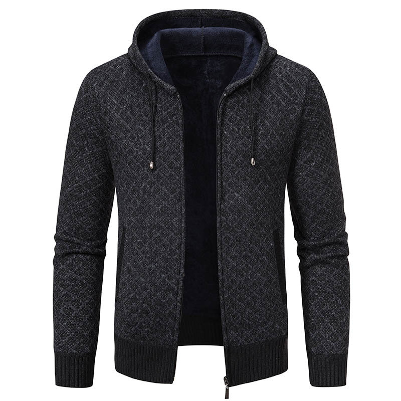 Herren Jacke Modern Wabenmuster Kapuze Trendy