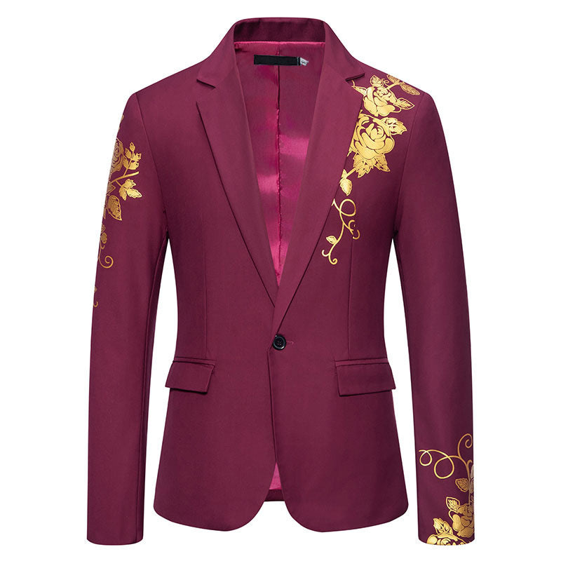 Herren Blazer Eleganter Anzug mit Stickdesign Modern