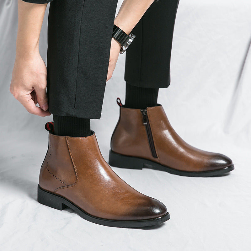 Damen Stiefeletten Elegante Schwarz Bequem Reißverschluss