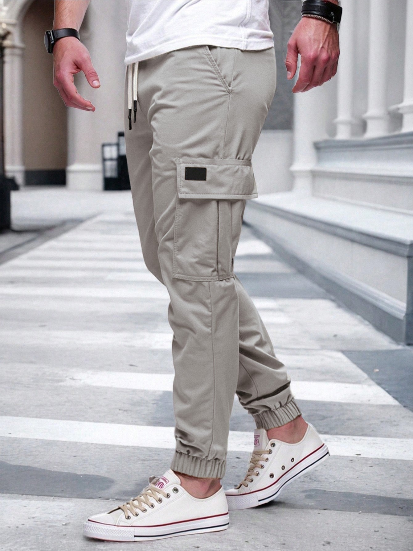 Herren Cargo-Hose Elastisch Bequem Vieltaschen