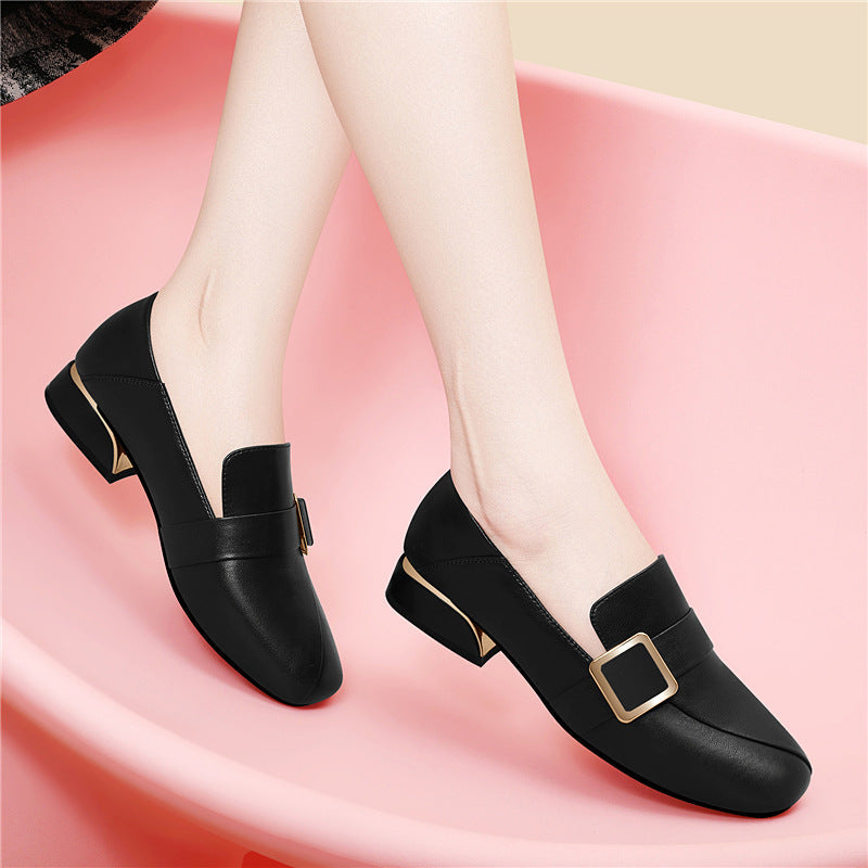 Damen Mokassins Elegante Schnallen Schuhe Komfort