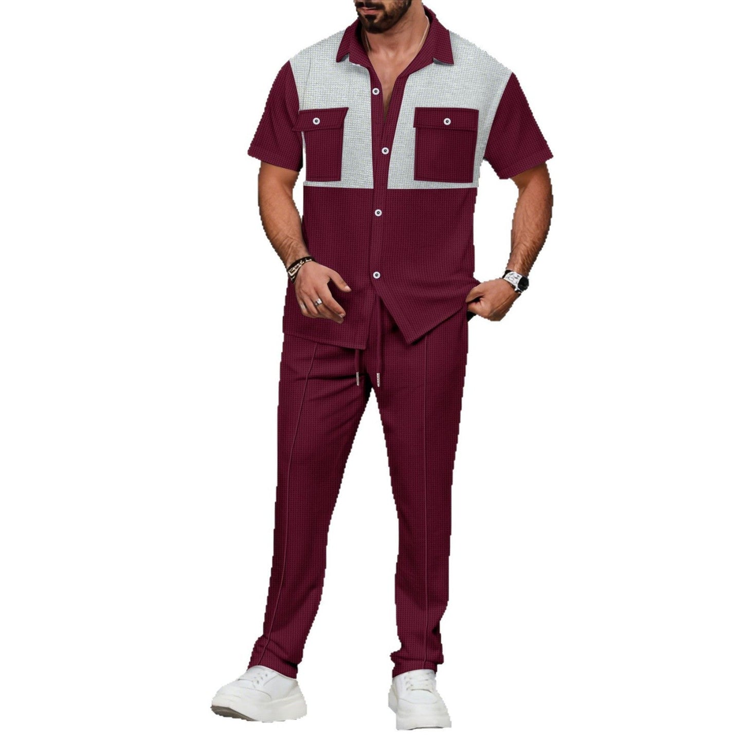 Herren Freizeit-Set Elegant mit Bluse und Hosen Modern