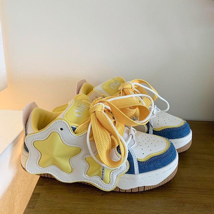 Damen Sneaker Sternen-Design Bequem Polsterung