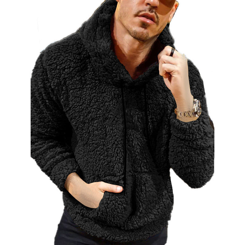 Herren Hoodie Teddyfell Weich Warm