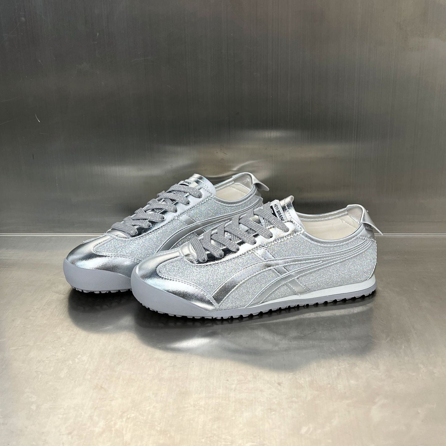 Damen Sneaker Sportlich Glitzernd Rutschfest