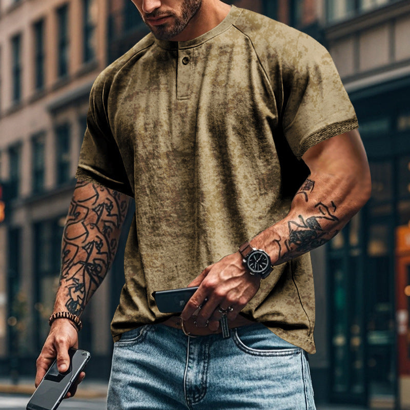 Herren Kurzarm-Shirt Sportlich Struktur Optik