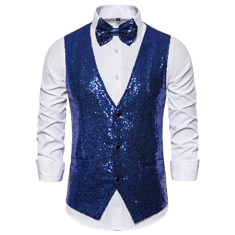 Herren Weste Glitzer Sequin Modern Berlin Style