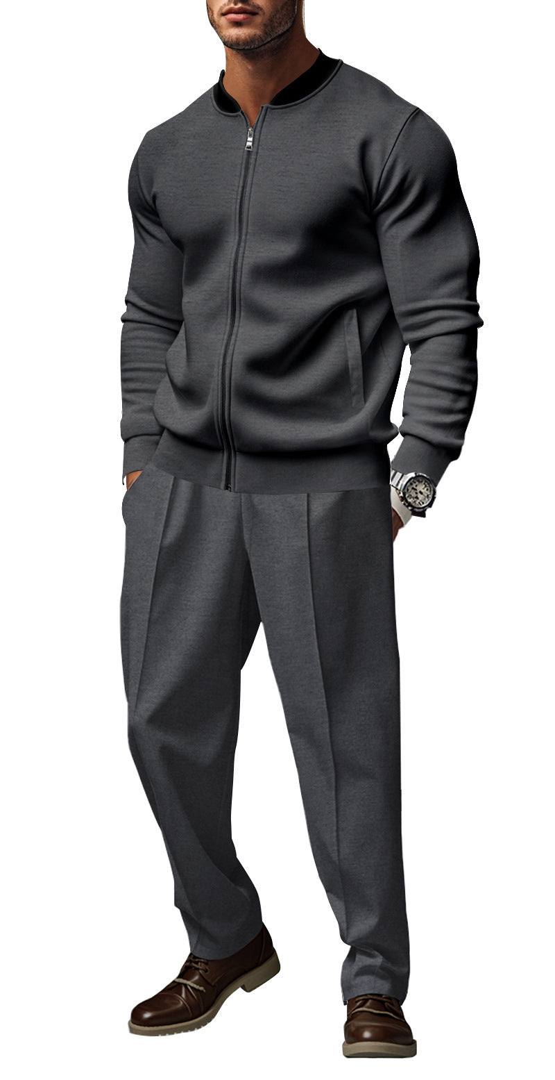 Herren Jogginganzug Lässig Bomberjacke Hose Set Sportlich