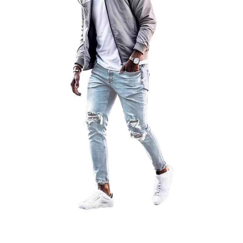 Herren Ripped Jeans Lässiger Schnitt Destroyed Style