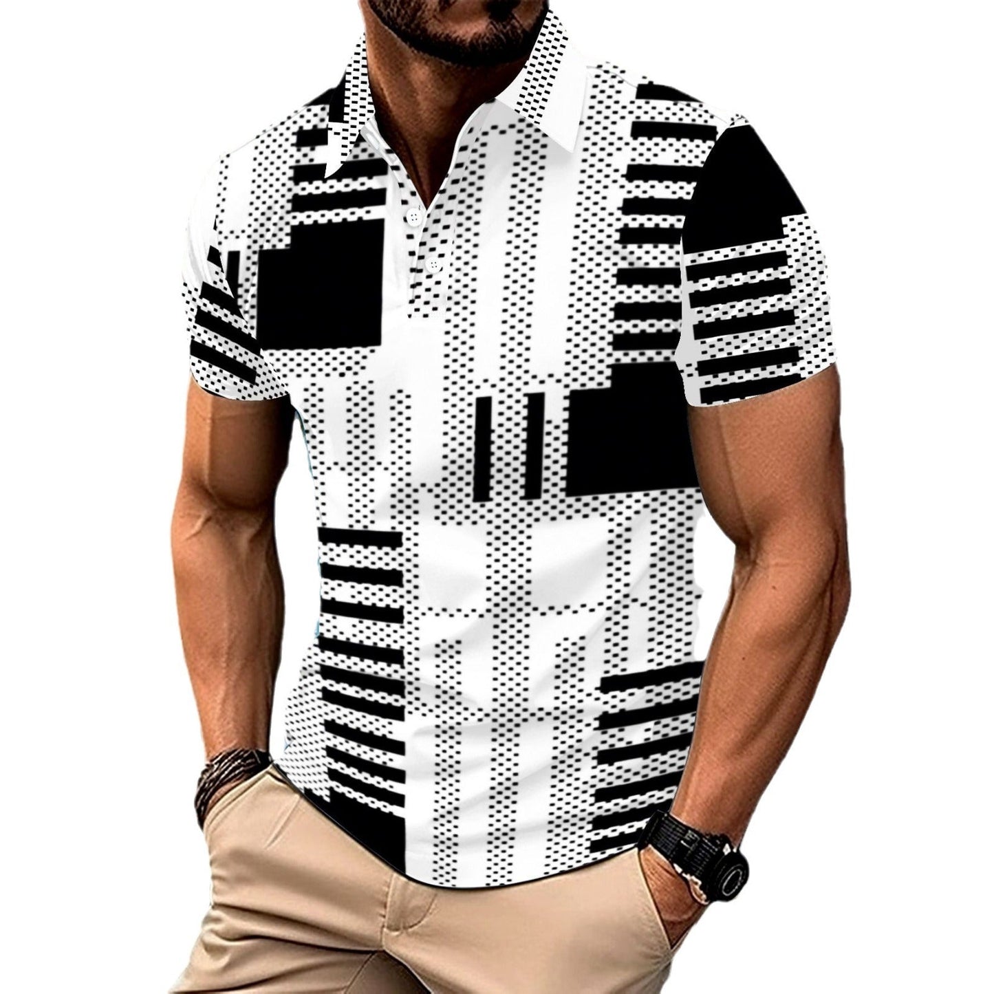 Männer Kurzarmhemd Geometrisches Muster Modern Trendy