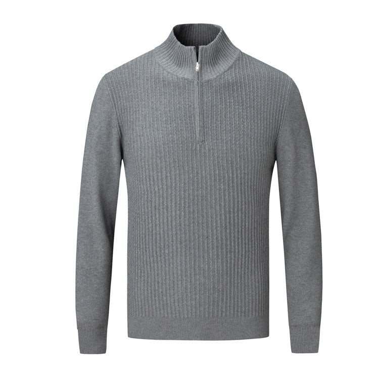Herren Strickpullover Stehkragen Modern Rippmuster