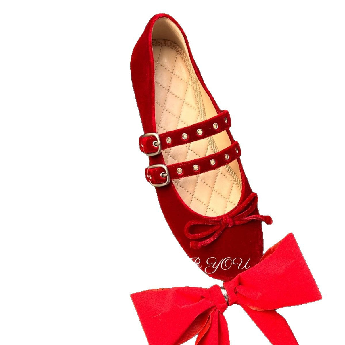 Damen Ballerinas Schnürbänder mit Schleife Elegant