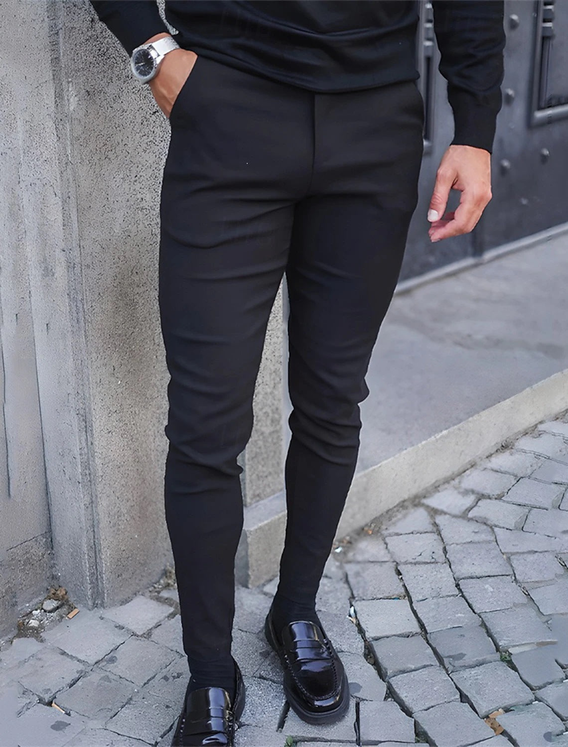 Herren Slim Fit Hose Stretch Modern Elegant