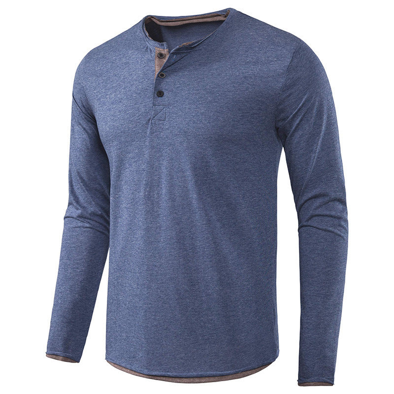 Herren Langarmshirt Moderner Kragen Trendig