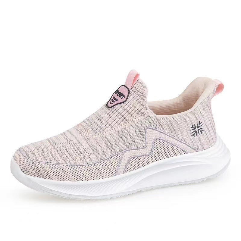 Damen Sneaker Sportlich Atmungsaktiv Elastisch Schwarz