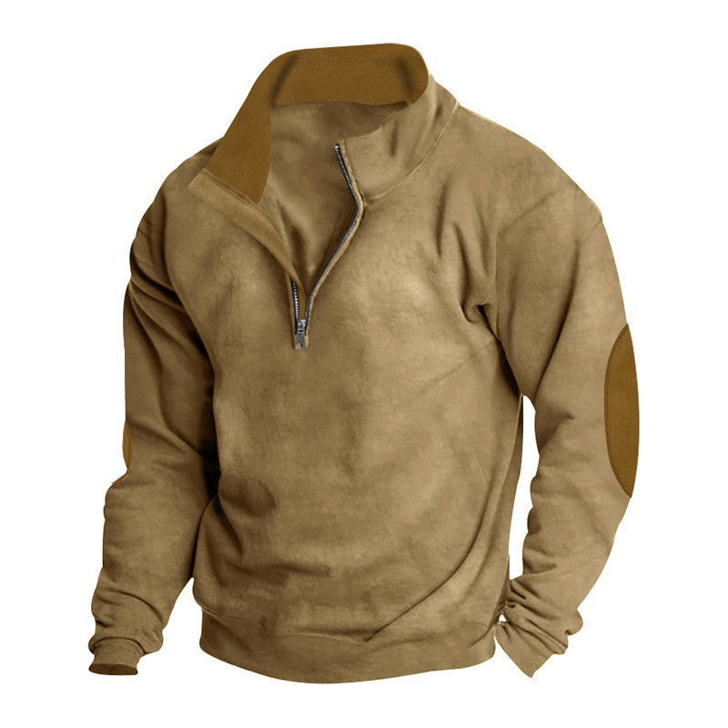 Herren Fleecejacke Stehkragen Reißverschluss Modern