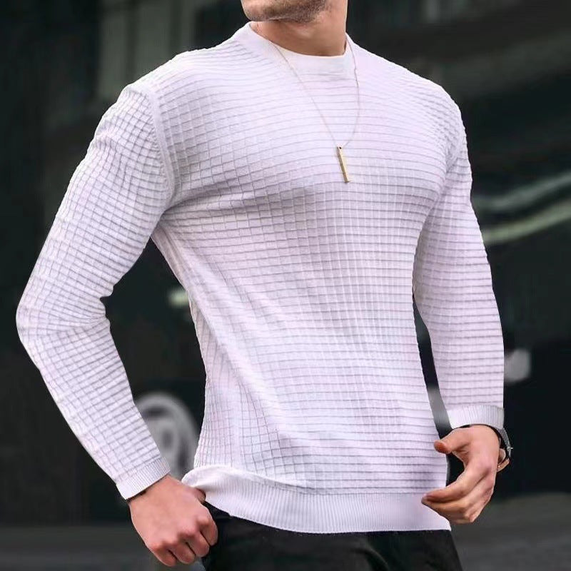 Herren Langarmshirt Strukturiert Chic Modern