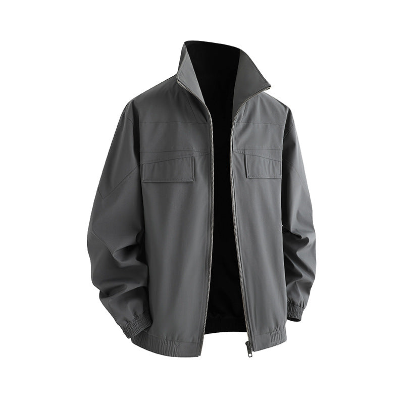 Herren Freizeitjacke mit Taschen und hohem Kragen Modern