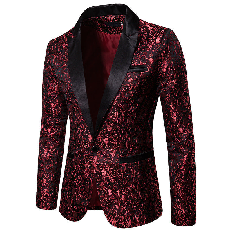 Herren Blazer mit Pailletten und Floralmuster Elegant