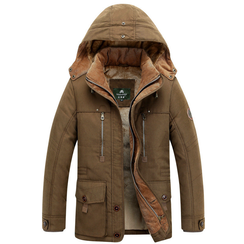 Herren Winterjacke Warm Wasserabweisend Schwarz