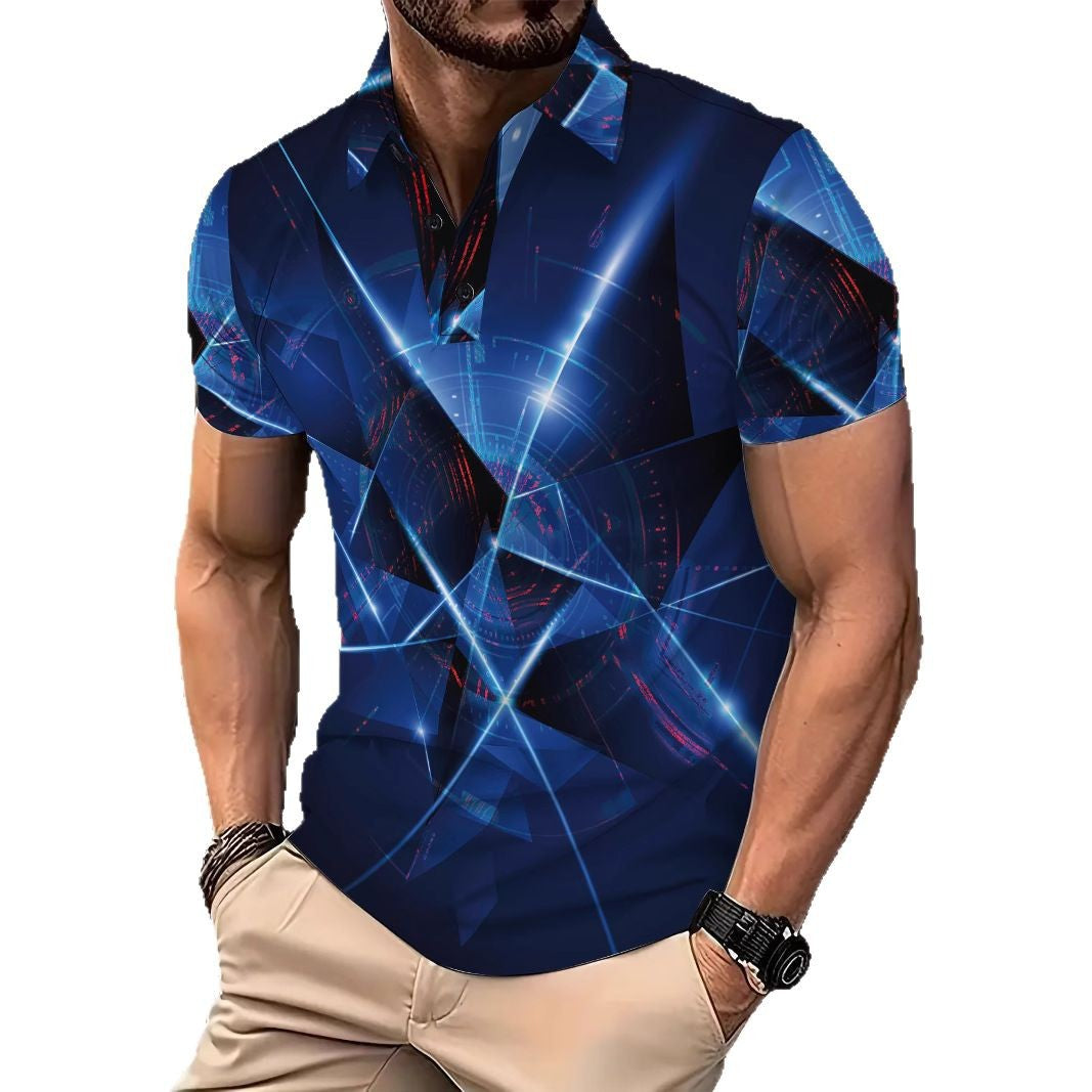 Herren Poloshirt 3D Grafik Design Moderne Stadtstyle
