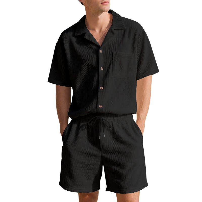 Herren Sommer Outfit Shorts Hemd Kurzarm Modern