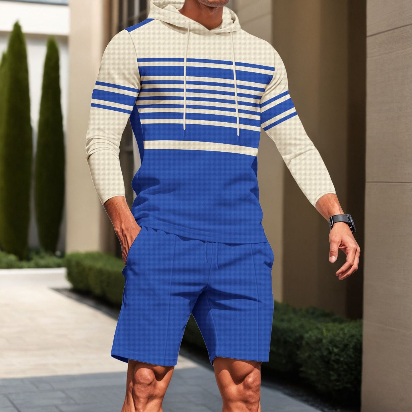 Herren Kapuzenshirt Sportlich Modern Mit Struktur