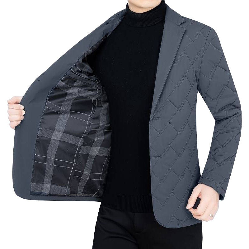 Herren Steppjacke Slimfit mit Karomuster Modern