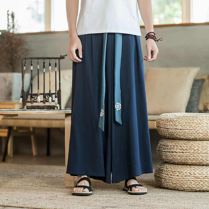 Herren Palazzo-Hose Elegante Lässig Mit Gürtel