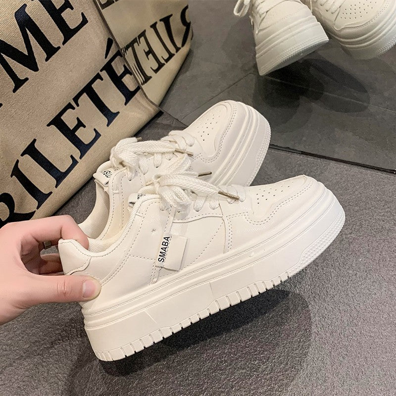 Damen Plattform Sneaker Hoch mit Weichem Innenfutter und Eleganter Schnürung