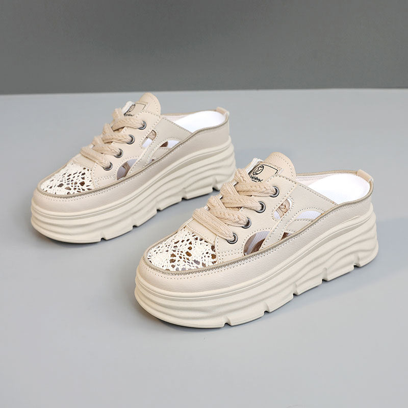 Damen Plateausneaker Sportlich Atmungsaktiv Lässig