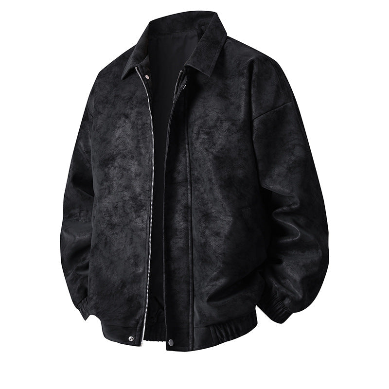 Männer Lederjacke Bomber Modern Lässig Schnitt