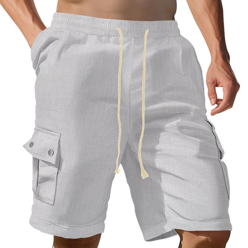Herren Cargo Shorts Bequem mit Taschen und Kordelzug