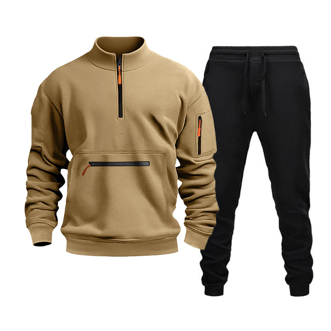 Herren Sportset Freizeitanzug mit Reißverschluss und Taschen