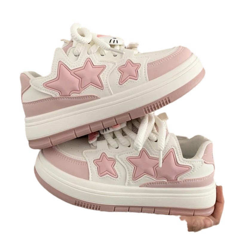 Damen Sneaker Sternen Motiv Comfort Sohle