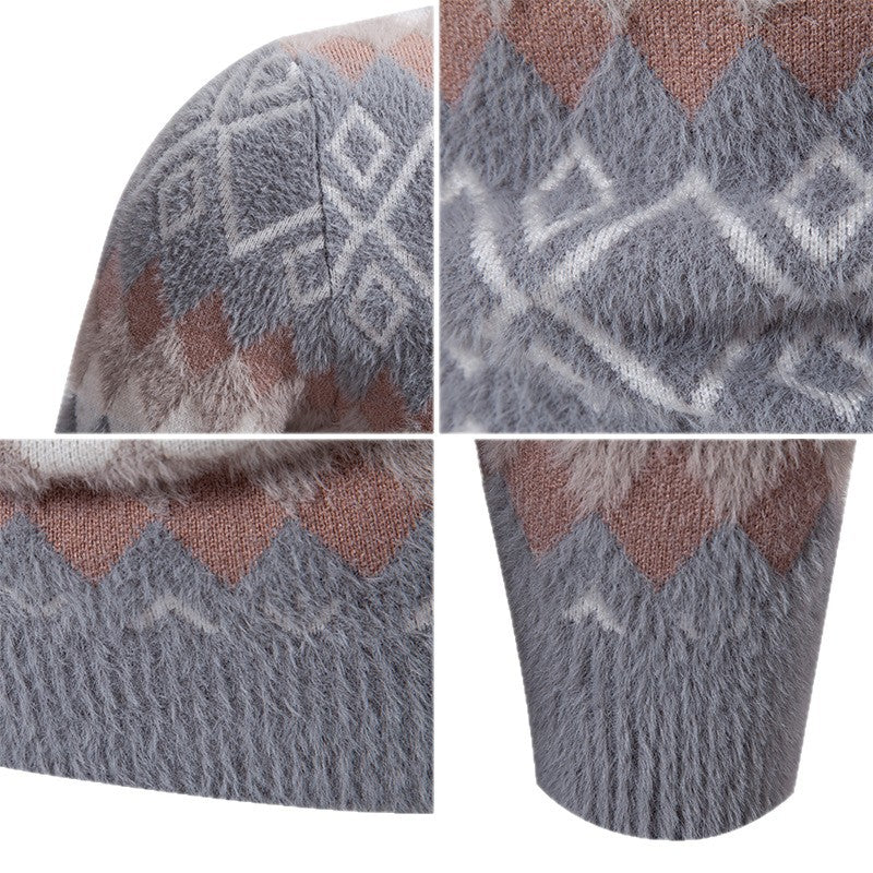 Herren Strickpullover Geometrisch Hochkragen Modern