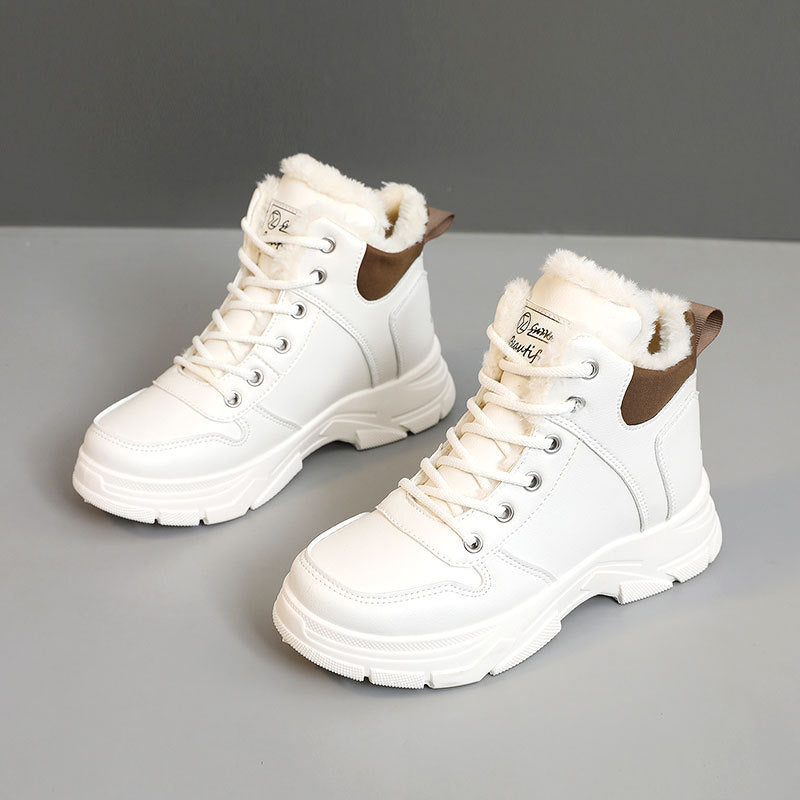 Damen Winterstiefel Sneaker High-Top Warm Kuschelig