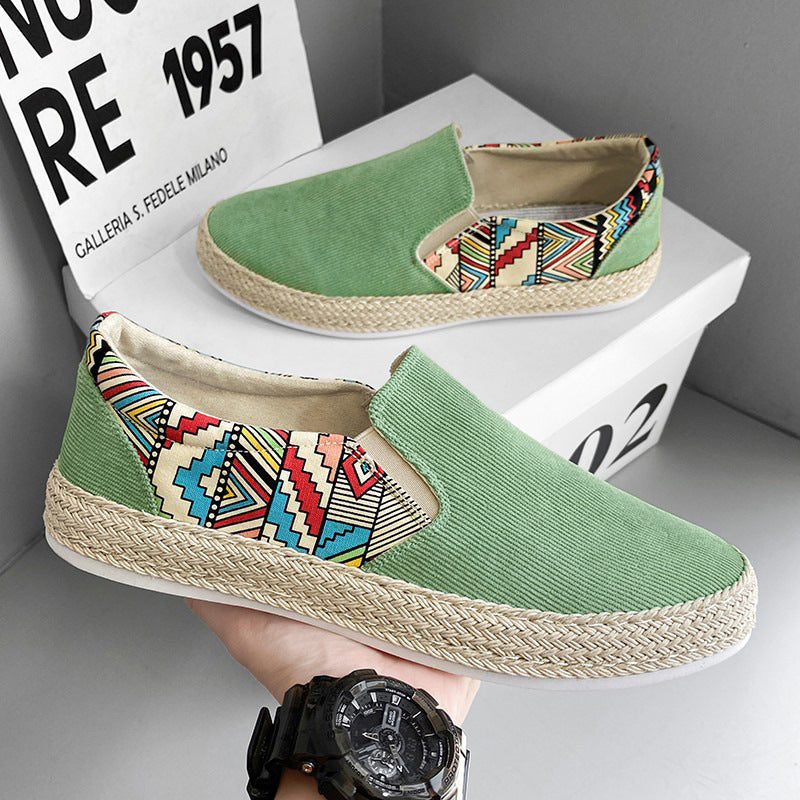 Damen Espadrilles Slip-On Sneaker Bunt Ethno Motiv Sommer