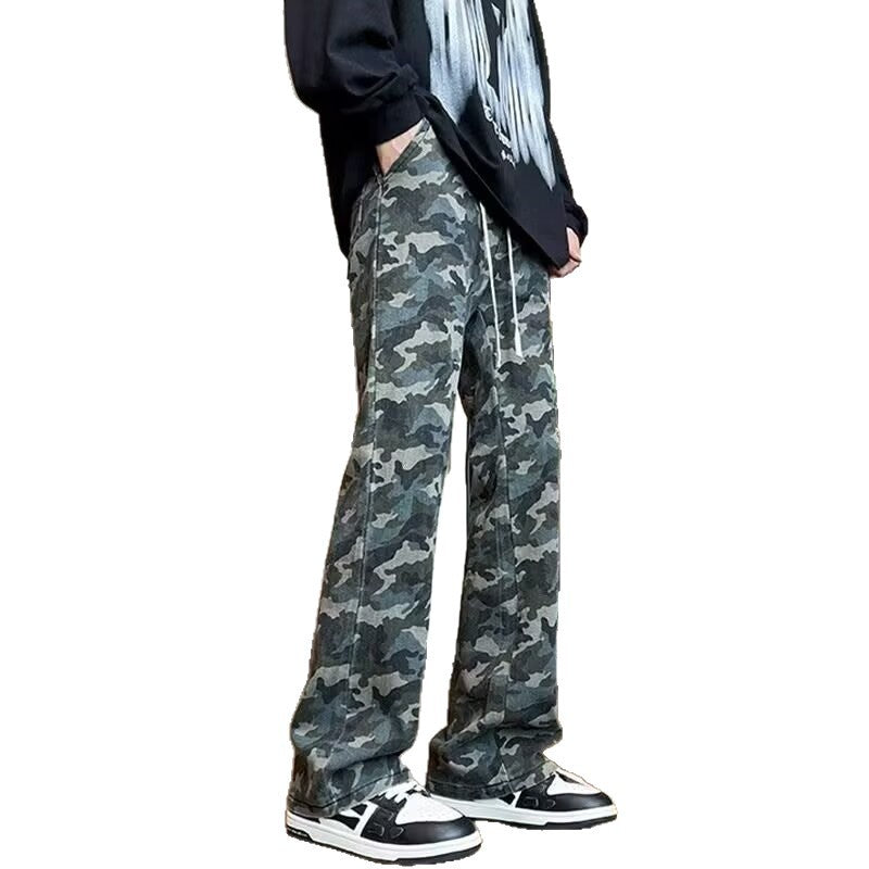 Herren Cargohose Camouflage Weite Bein Verstellbar