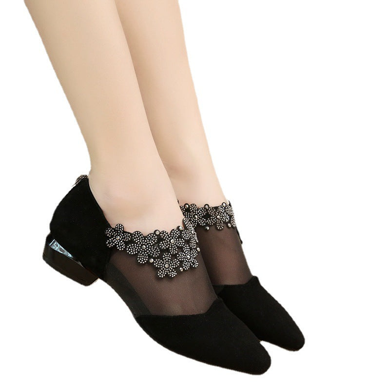 Damen Ballerinas mit Blüten Muster und atmungsaktiver Sohle