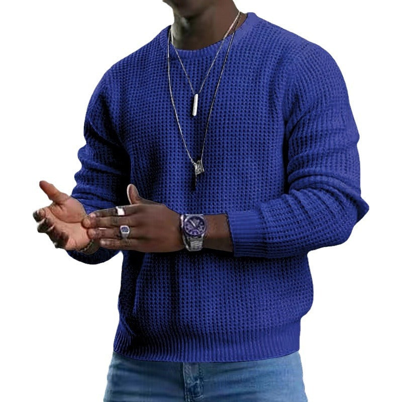 Herren Pullover Struktur Waffelmuster Lässig Modern