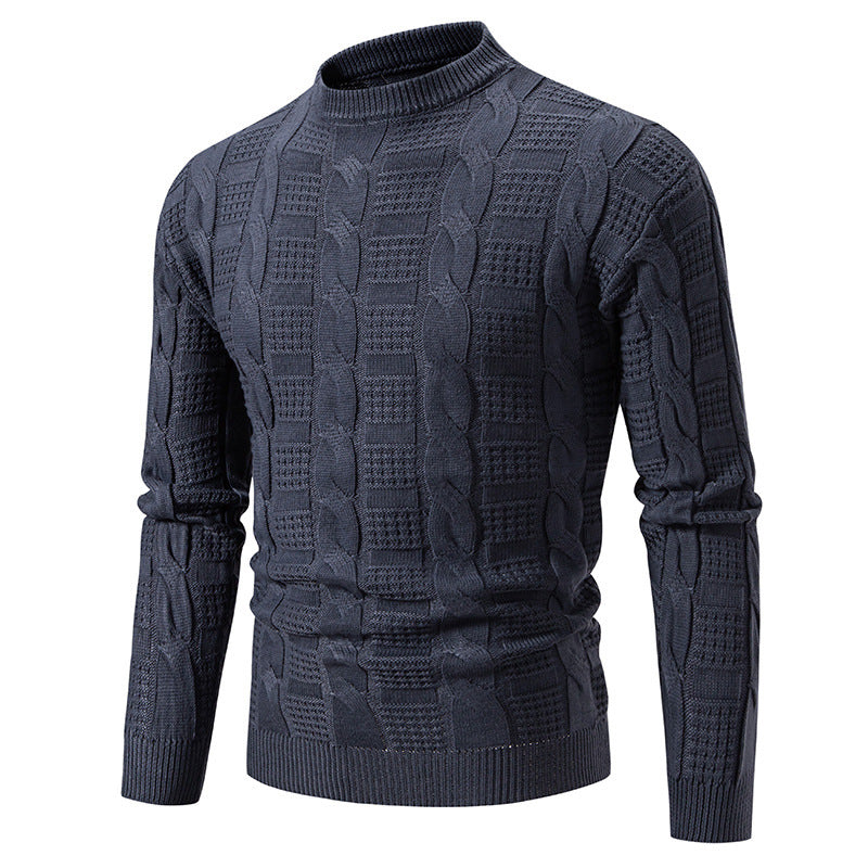 Herren Strickpullover Eleganter Zopfmuster Kragen