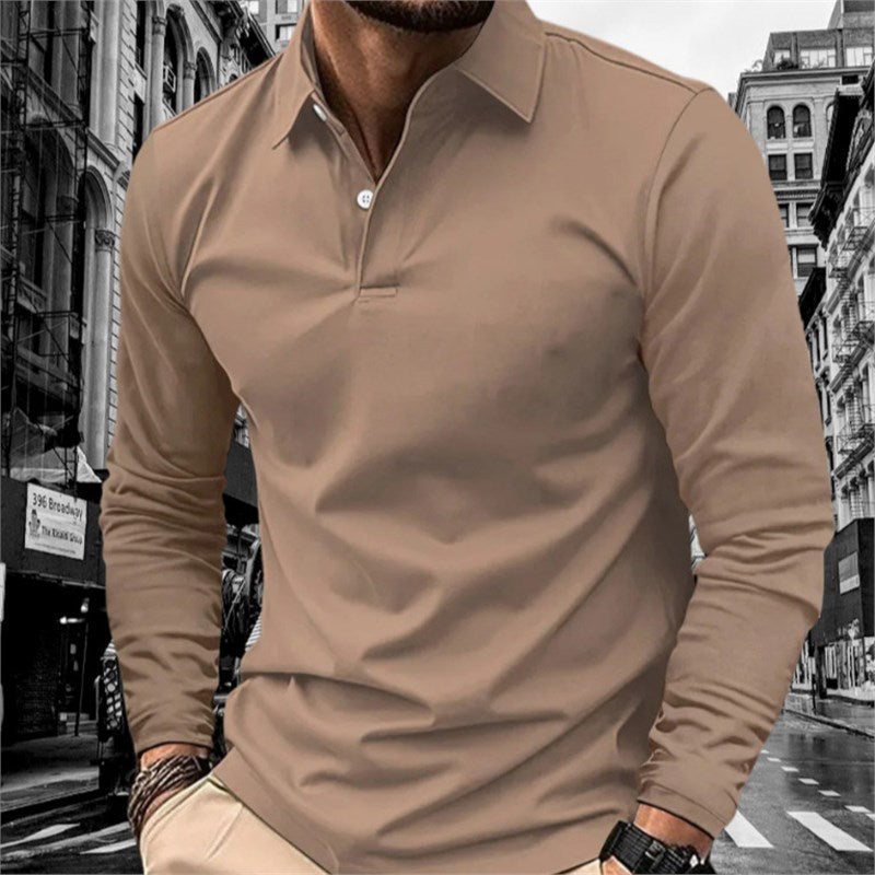 Herren Poloshirt Langarm Modern Kragen Baumwolle Qualität