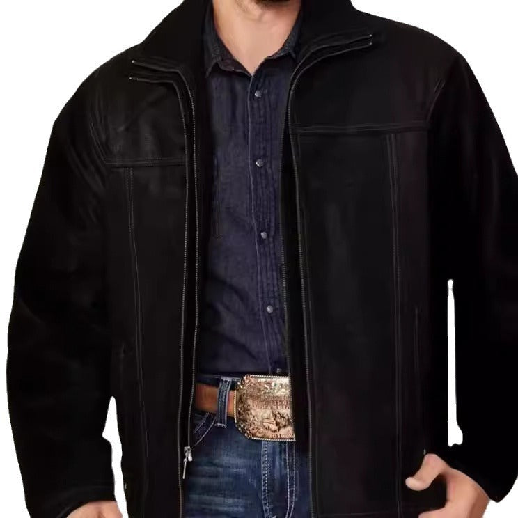 Lederjacke Herren Modern mit Taschen Hochwertig