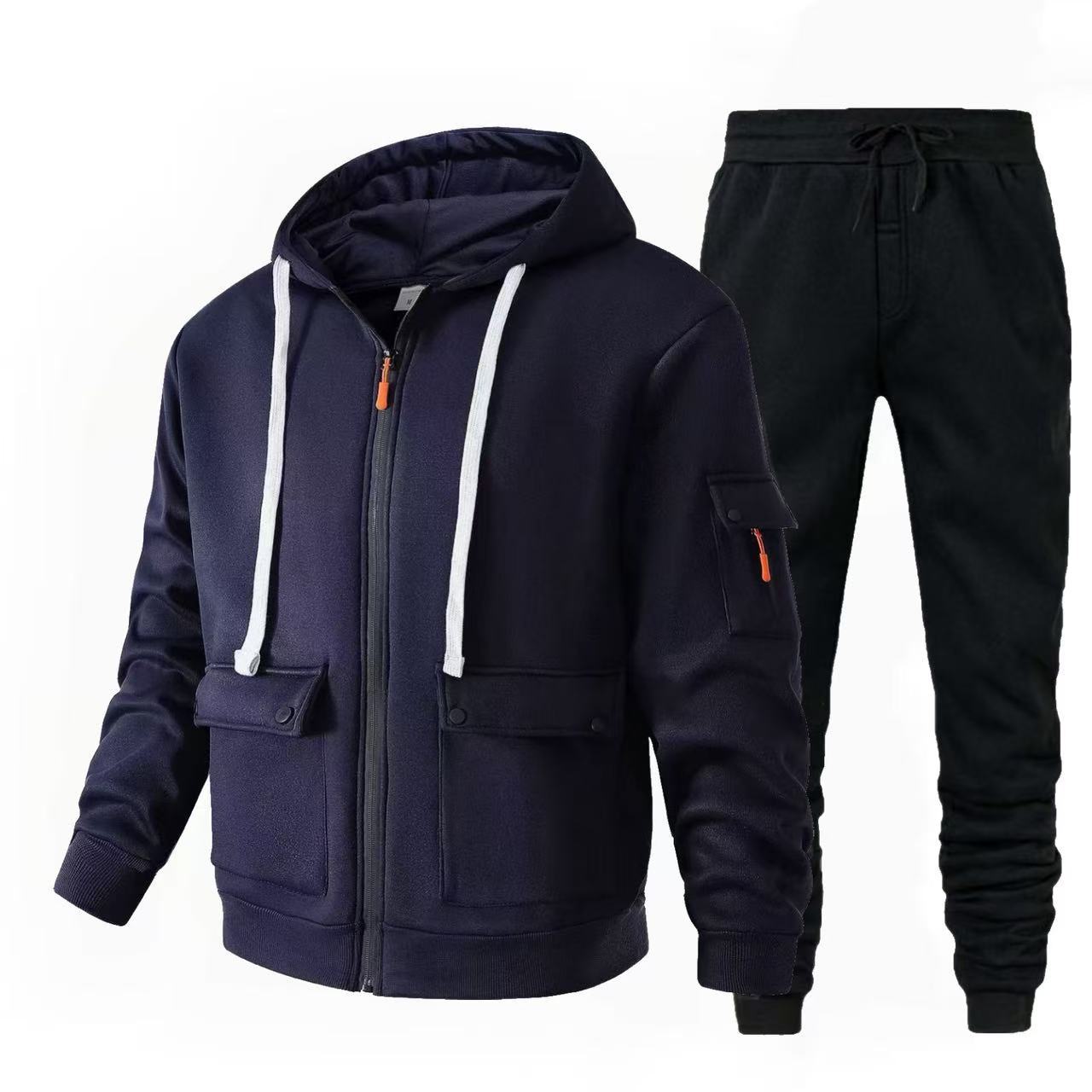 Herren Sportjacke Jogginganzug Mit Taschen