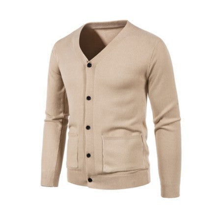 Herren Strickcardigan V-Ausschnitt Elegante Kaschmir Optik