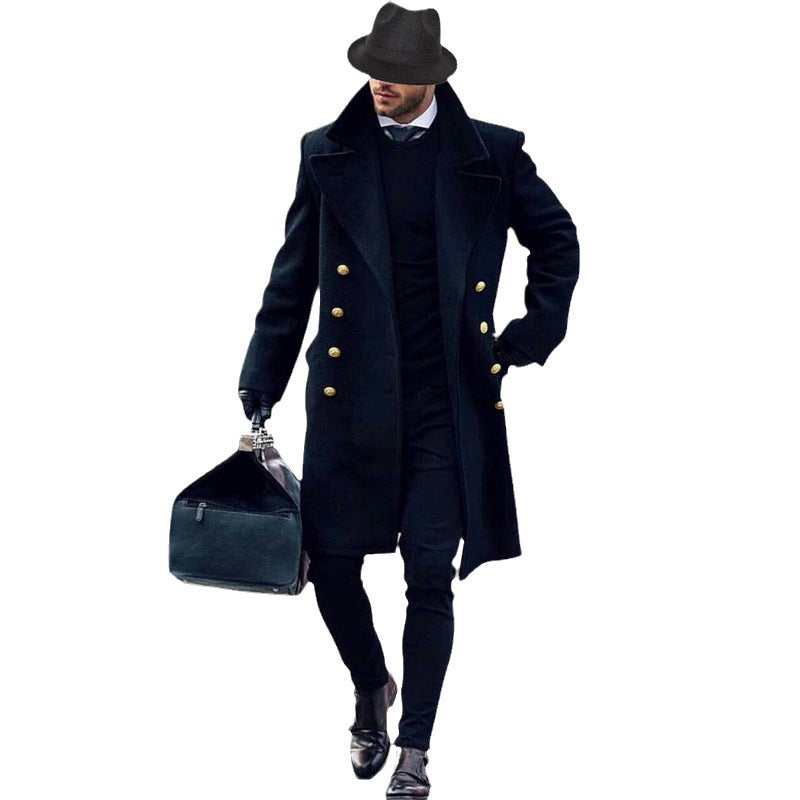 Herren Mantel Elegant mit goldenen Knöpfen Berlin Chic