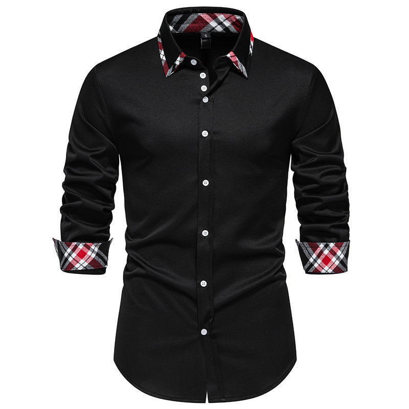 Herren Hemd Modern Slim Fit Kontrastkragen