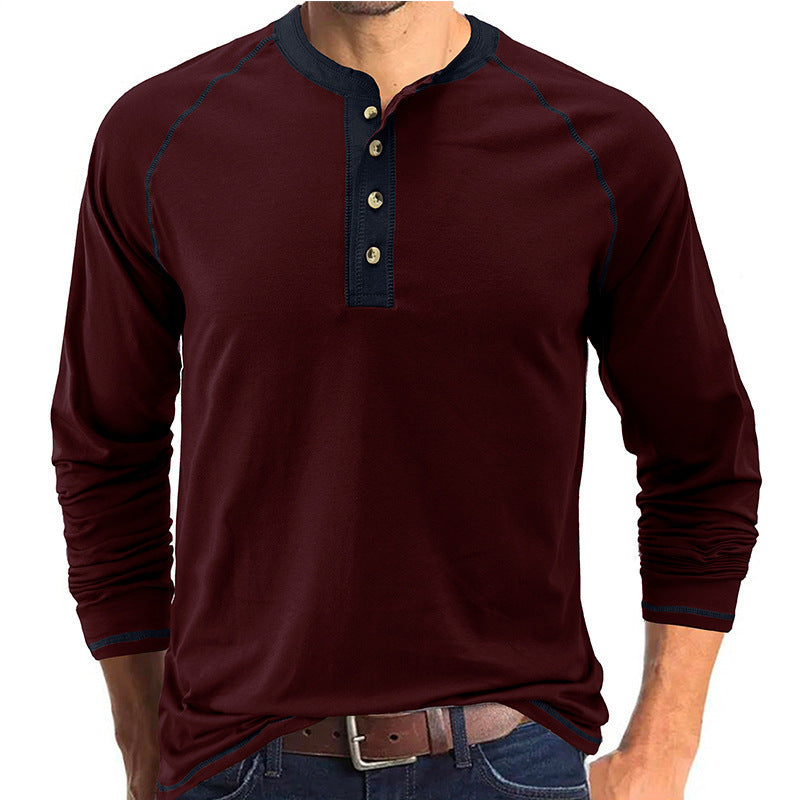 Herren Langarmshirt Mit Kontrastdetails Modern