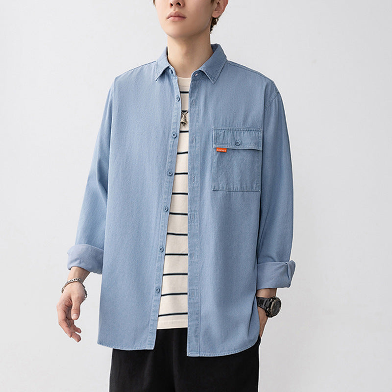 Herren Denim Overshirt mit Brusttasche Modern Trendy